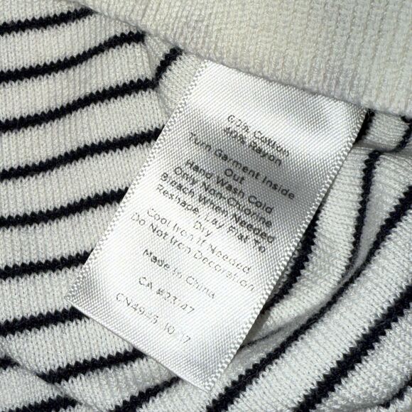 Talbots Women’s Striped Sweater Floral Embroidered Beaded Size MP - Picture 5 of 5